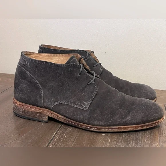 John Varvatos Monaco Chukka Grey Suede Boots Men’s size 9 - Picture 1 of 12